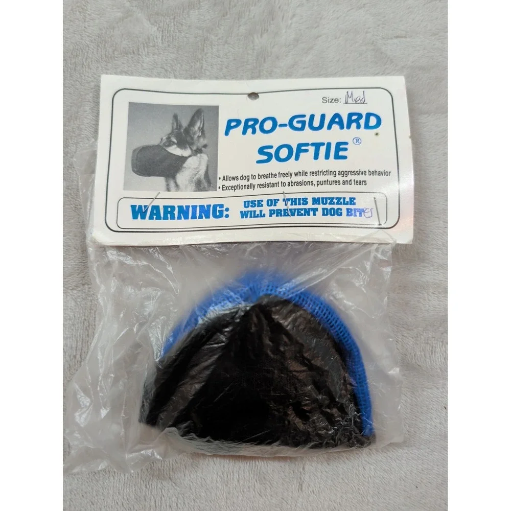 Pro-Guard Softie Dog Muzzle Medium Blue Black Breathable Mesh Custom Cable‎ Co